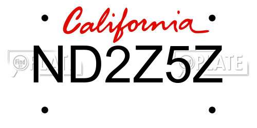 ND2Z5Z California License Plate