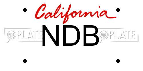 NDB California License Plate