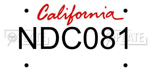 NDC081 California License Plate