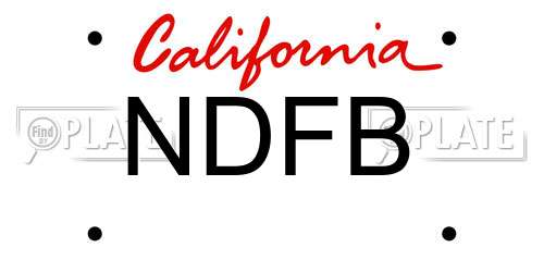 NDFB California License Plate