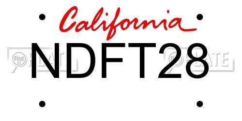 NDFT28 California License Plate