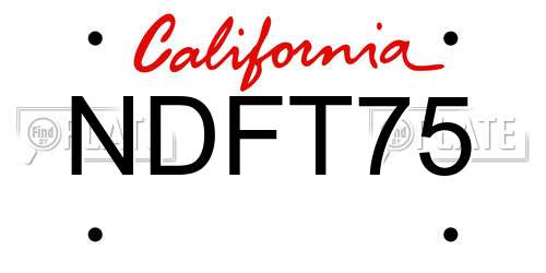 NDFT75 California License Plate