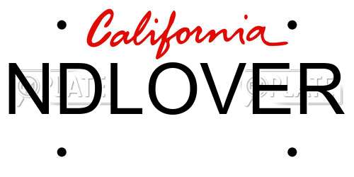 NDLOVER California License Plate