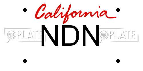 NDN California License Plate