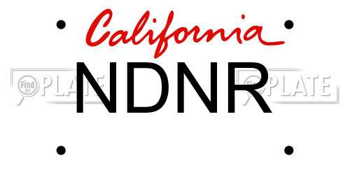 NDNR California License Plate