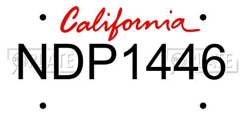 NDP1446 California License Plate