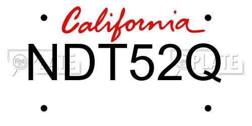 NDT52Q California License Plate