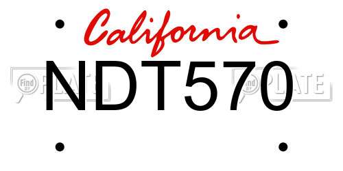 NDT570 California License Plate