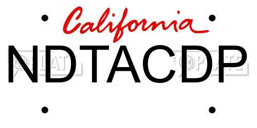 NDTACDP California License Plate