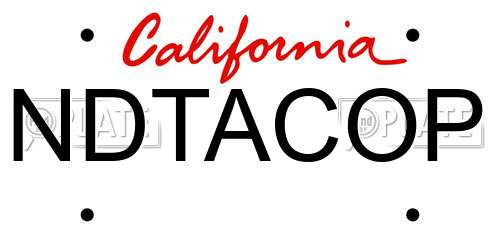 NDTACOP California License Plate