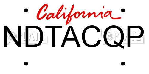 NDTACQP California License Plate