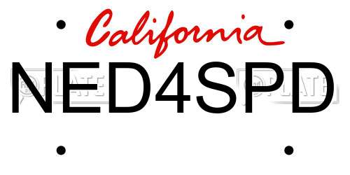 NED4SPD California License Plate