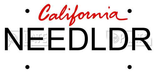 NEEDLDR California License Plate