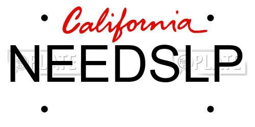 NEEDSLP California License Plate