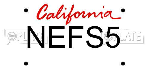 NEFS5 California License Plate