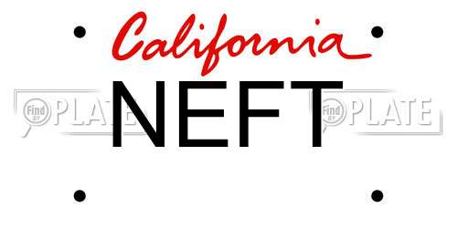 NEFT California License Plate
