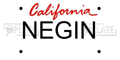 NEGIN California License Plate