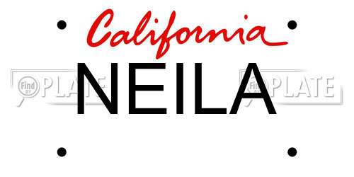 NEILA California License Plate