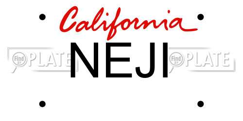 NEJI California License Plate