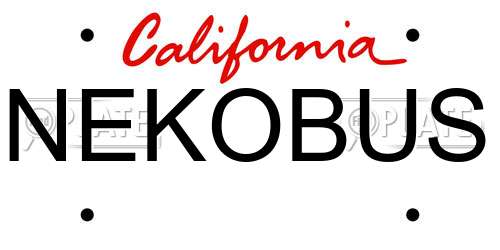 NEKOBUS California License Plate
