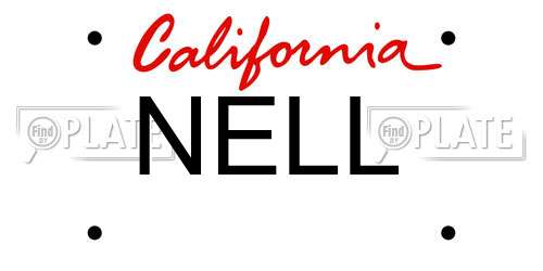 NELL California License Plate