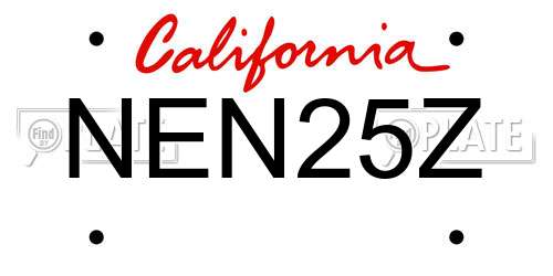 NEN25Z California License Plate