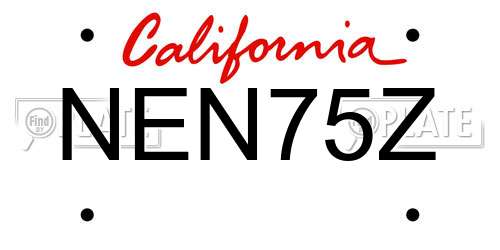 NEN75Z California License Plate