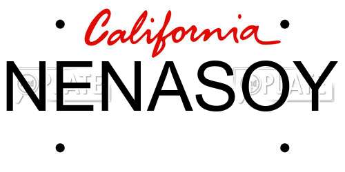 NENASOY California License Plate