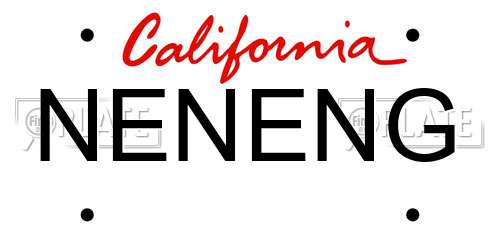 NENENG California License Plate