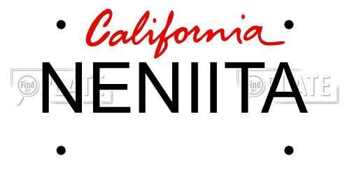 NENIITA California License Plate