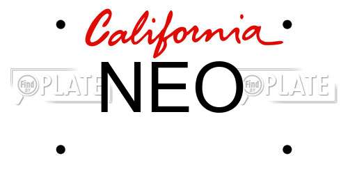 NEO California License Plate