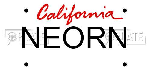 NEORN California License Plate
