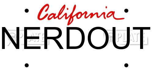 NERDOUT California License Plate