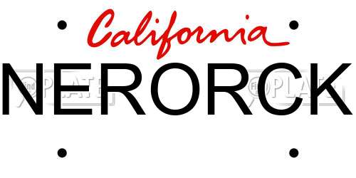 NERORCK California License Plate