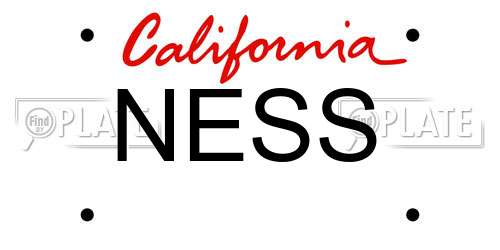 NESS California License Plate