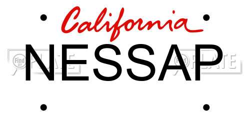 NESSAP California License Plate