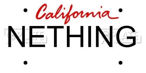 NETHING California License Plate