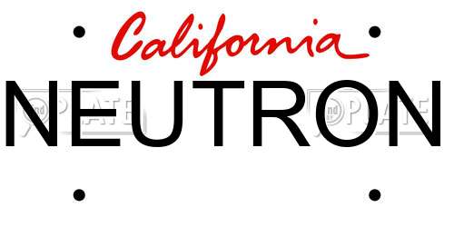 NEUTRON California License Plate