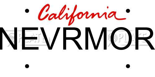 NEVRMOR California License Plate