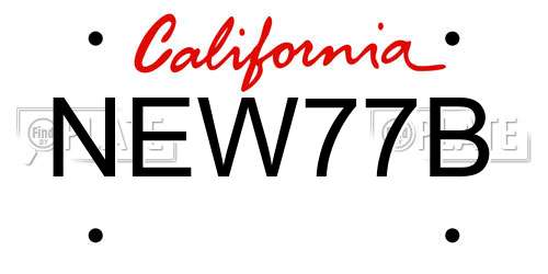 NEW77B California License Plate