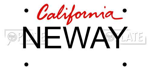 NEWAY California License Plate