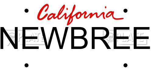 NEWBREE California License Plate