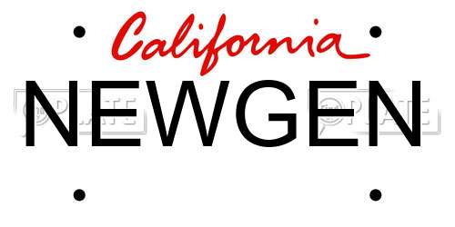 NEWGEN California License Plate