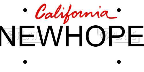 NEWHOPE California License Plate