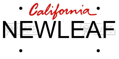 NEWLEAF California License Plate