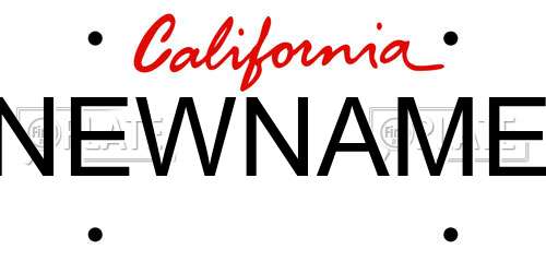 NEWNAME California License Plate