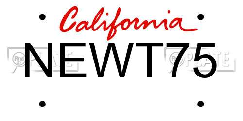 NEWT75 California License Plate