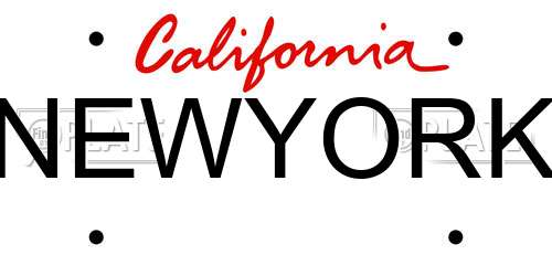 NEWYORK California License Plate