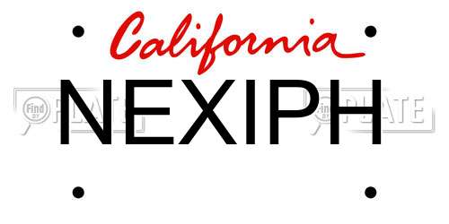 NEXIPH California License Plate