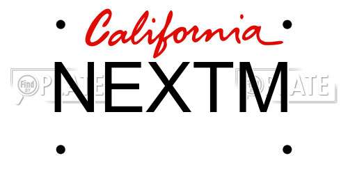 NEXTM California License Plate